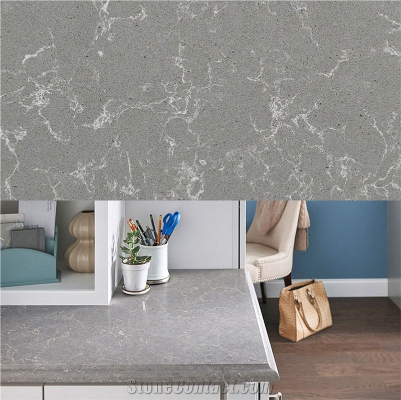 Decorative Artificial Quartz Stone for Kitchen Countertop, Cabinets, Bathroom Vanity Top, Island Top