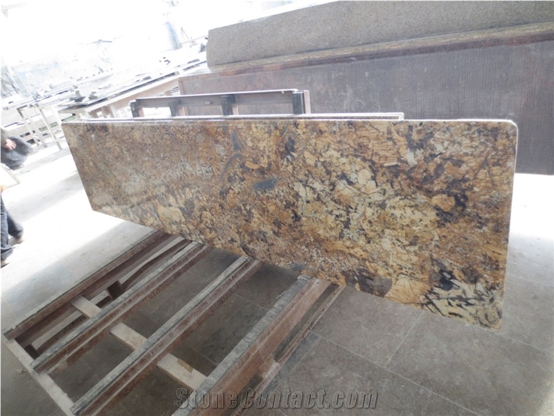 Juparana Gold Prefabricated Countertop, Island, Bar Top, Bench Tops