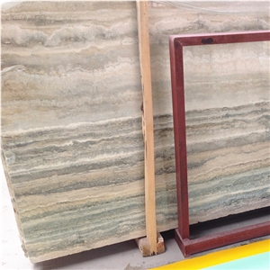 Italy Light Silver Grey Travertine Ocean Blue Travertine for Hotel Project