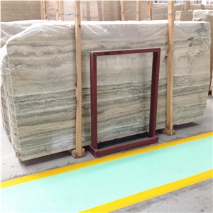 Italy Light Silver Grey Travertine Ocean Blue Travertine for Hotel Project