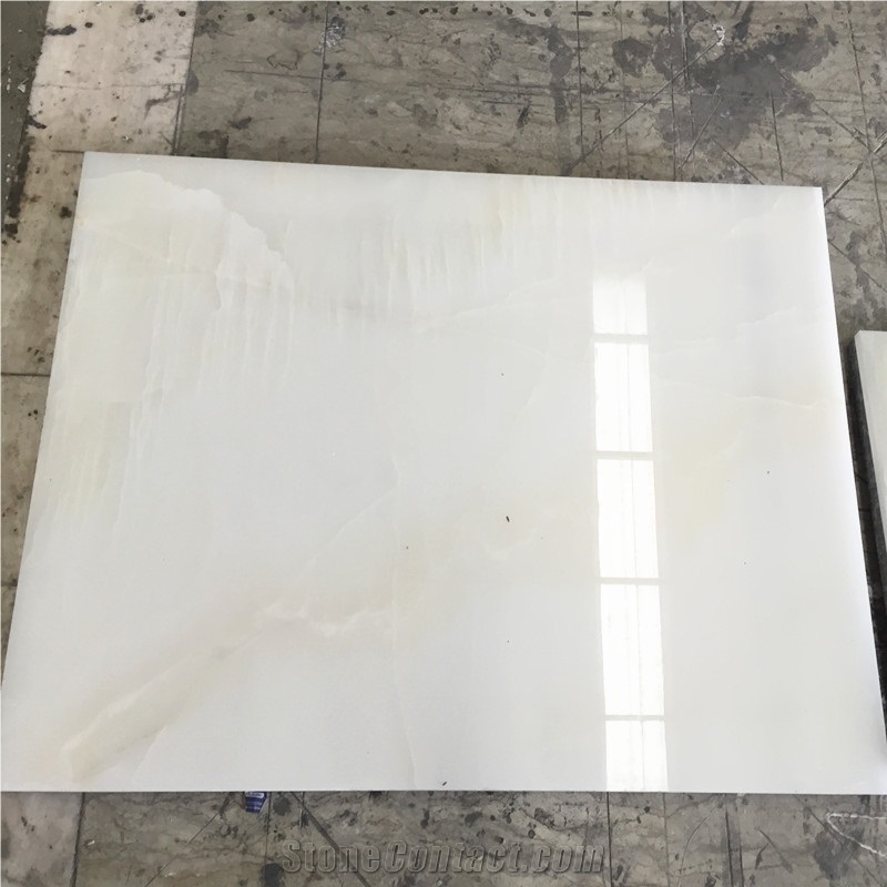 Luxurious Polished 24"X:24" Crystal White Onyx Flooring Tile and Wall Tile(Iran White Onyx)