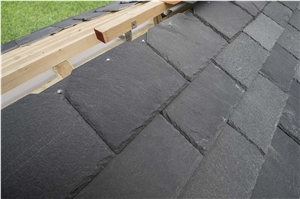 Black Slate Roofing Tile Square Shape/China Slate Roofing Tiles/Dark Black Slate Roof Tiles/Roof Covering and Coating/Stone Roofing/Natural Stone