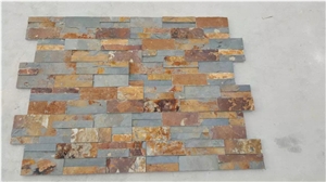 Kamenné Obklady Stegu Rusty，Rusty Slate Cuture Stone ,Rusty Slate Brick Stacked Stone Z Shape ,S Shape , Cement or Without Cement All Available