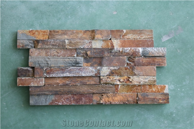 Natural Rusty Slate Stone, Rough Surface Ledge Stone, Rustic Stone Indoor and Outdoor Wall Cladding