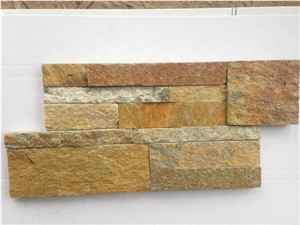 Yellow Culture Stone, Wall Cladding , Stone Wall Decor, Ledgestone, Flexible Stone Veneer, Exposed Wall Stone