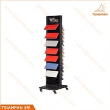 High Class Quartz Stone Display Stand with 4 Wheels