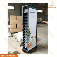 Spin Quartz Stone Chips and Granite Sample Tower Display Stand