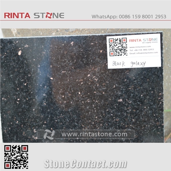 Black Galaxy Nero Start Gold Golden Point Dots Granite Dark Absolute Yellow Highlights Shining Stone Tiles Slabs for Countertops Kitchen Tops