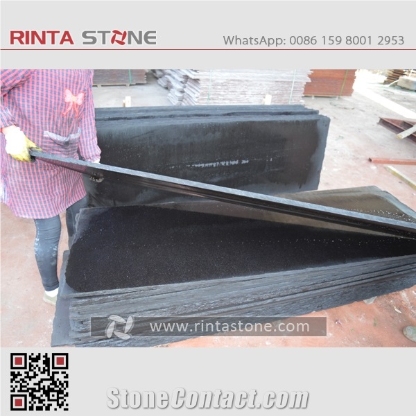 Dyed Black Granite China Taiwan Chili Painted Stone Oil Imperial Pure Full Absolute Black Cheaper Stone Tiles Slabs