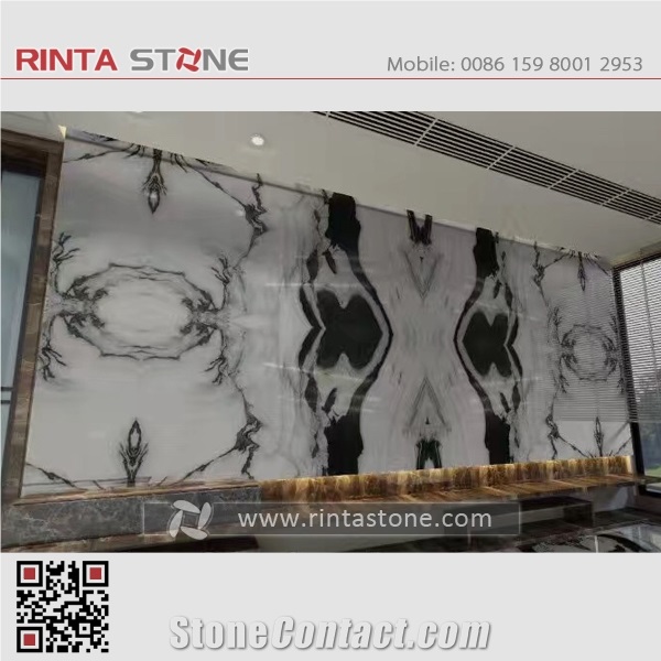 Marble Panda White China with Black Vein Landscape Paintings Sonal Asia Equator Milk Zebra Marmara Xiongmao Slabs Tiles