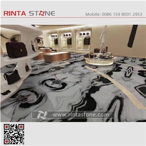 Panda White Marble China with Black Vein Landscape Paintings Sonal Asia Equator Milk Zebra Marmara Xiongmao Slabs Tiles
