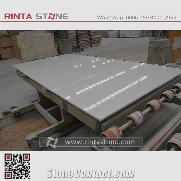 Snow Ice White Artificial Marble Stone Man Made Quartz Pure Crystal Absolute Milk Slabs Tiles