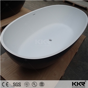 European Style Factory Modern Kkr Small Deep Bath Tub Surrounds Egg Shaped Solid Surface Freestanding Bathtub