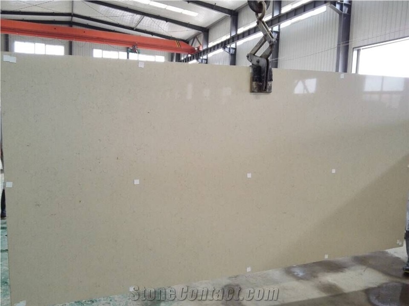 Engineered/Artificial Quartz Stone Sunny Marble Look Solid Surface Polished Slab