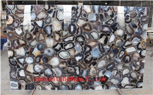 Grey Agate Semi-Precious Stone Slab /Grey Semi Precious Tiles/Agate Stone Slabs for Table