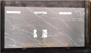 Marmoglass,Glass Marble,Grey White Artificial Marble,Crystal White Veins Marble