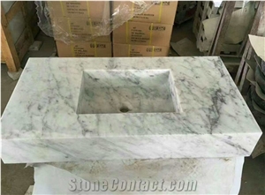 Carrara White Marble Wash Basin, Stone Bowl, Natural Stone Sink