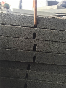 China Padang Dark Granite G654 Walling Tiles with Hole,Dark Grey Granite G654 Precast Tile, China Granite G654 Flamed with Holes for Wall Cladding