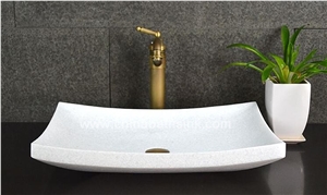 Crystal White Marble Vessel Sink, Bathroom Sink, Stone Vessel Sink, Marble Wash Basin