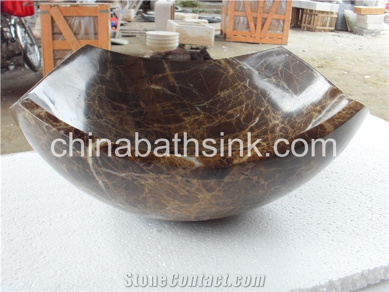 Emperador Dark Marble Bath Sink,Chinese Emperador Dark Marble Vessel Sinks,Polished Basins,Dark Brown Marble Sinks