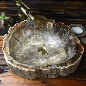 Fossil Wood Marble Sink,Fossil Wood Marble Basin