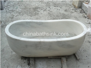G.X White Marble Standard Bathtub, Hotel Tub