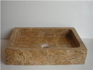 Polished Rainforest Brown Marble Sink,Brown Marble Oval Bath Vessel Sink