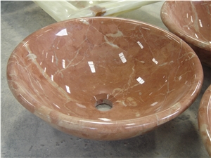 Rojo Red Marble Round Sink, Rojo Red Wash Basins