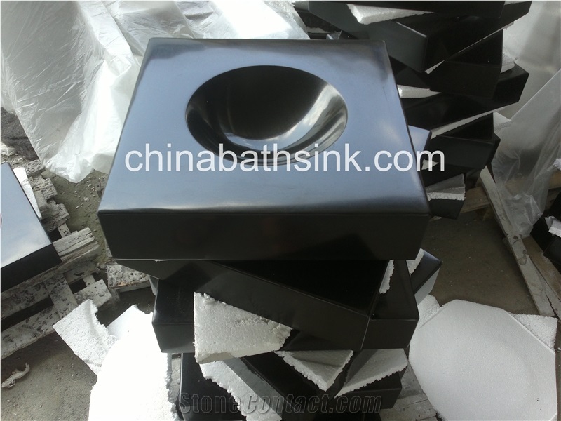 Shanxi Black Granite Sink, Granite Basin, Stone Vessel Sink,Bathroom Sink