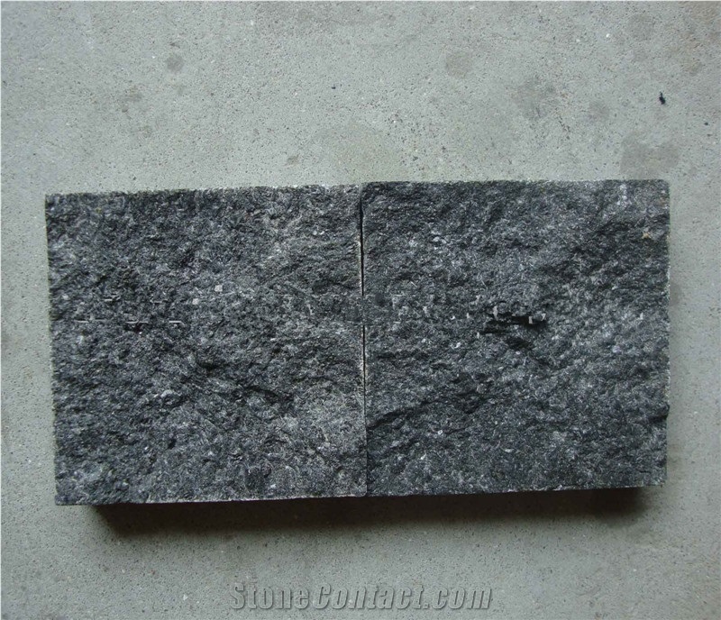 Black Basalt Cube Stone Pavers Cobble Stone