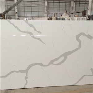 Calacatta Nuvo White Quartz for Flooring Tiles Engineered Stone Walling