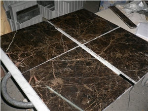 Unique Dark Emperador Granite Tiles Slabs Floor Covering Ornamental