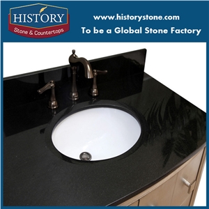 2017 Own Factory Chinese Black Marble & Chinese Black Marble Bathroom Tops, Beautiful High Quality Stone Solid Surfaces Polished Vanity Top