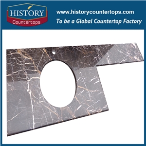 Best Selling Natural Stone, High Polished Solid Marble, Marron Emperador Durable Natural Marble for Bathroom Vanity Top