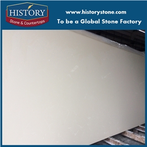Chinese Hot Popular White Quartz Stone Buttermilk Countertops, Artificial Stone Countertops,Solid Surface Bathroom Vanity Tops with Eased Polished