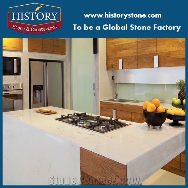 Chinese Supplier Fine Stone Countertops White Artificial Kitchen