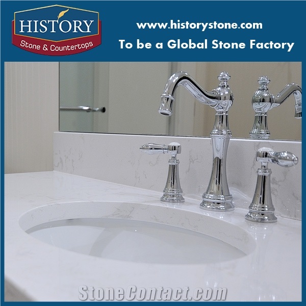 Direct Factoy High Quality White Quartz Stone Vanity Tops,Forsty Carrina Quartz with Low Moq,Engineered Stone Bathroom Countertops