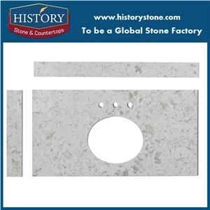 Factory Cheap Price Artificial Stone Wholesale Quartz Bathroom Countertops,Engineered Stone Bathroom,White Artificial Stone Tops with Easy Polished