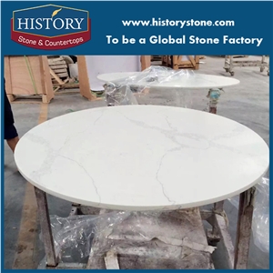 Factory Price Classic Calacatta Nuvo Quartz Table Tops,White Quartz Stone Bar Top for Hospitality,Mulit-Family and Apartment Project