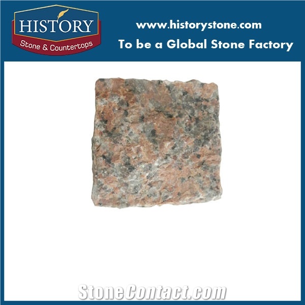 G562 Red Granite Cobble Stone, Medallion Paver Stone, Paving Stone Cube Stone Paver Exterior Pattern Landscaping Stone