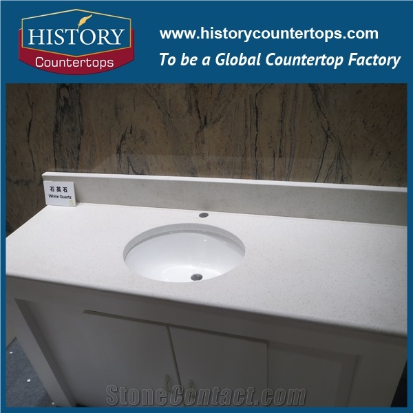 High Quality White Quartz Countertop, China Artificial Stone Countertops,Quartz Cut to Size Countertop,Quartz Bath Top