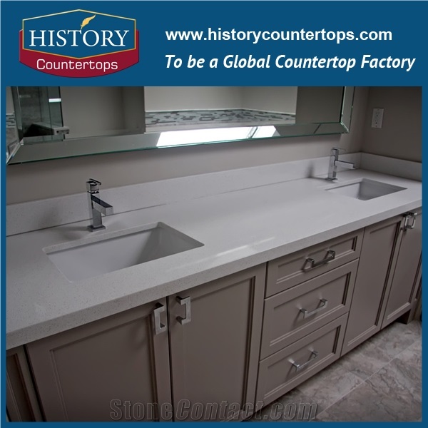 High Quality White Quartz Countertop, China Artificial Stone Countertops,Quartz Cut to Size Countertop,Quartz Bath Top