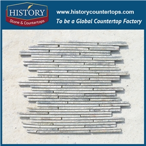 Historystone High Quality Slate Mosaic and Mosaic Tiles in Wall and Floor, Linear Strips Mosaic