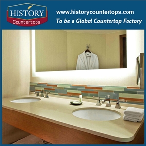 Historystone Kamari Quartz Bathoom Countertops Can Custom All Size Vanity Tops is Solid Surface Quartz Stone Vanity Tops