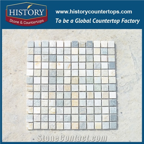 Historystone Popular Slate Mosaic Floor and Wall Mosaic, Polished and Composited Mosaic
