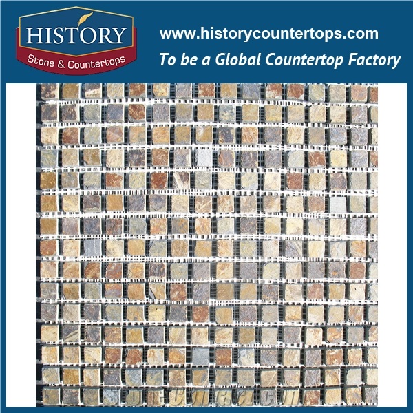 Historystone Popular Slate Mosaic Tiles for Wall Cladding Polished Honeycomb Panel Mosaic