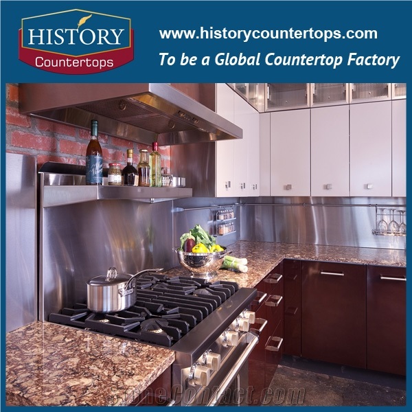 Historystone Quartz Kitchen Bar Tops and Worktops Engineered Stone Kitchen Custom Countertops by Drawing or Pictures
