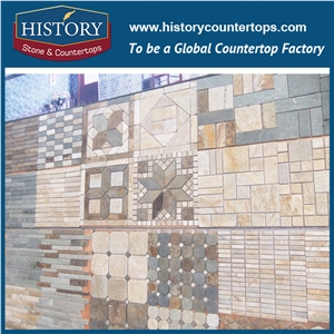 Historystone Slate Mosaic, Travetine Mosaic, Linear Strip, Chipped Mosaic