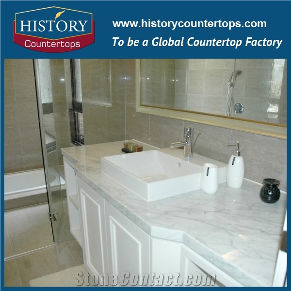 Hot Sale Marble Bathroom Countertops,Bathroom Vanity Tops,White Marble Bath Room Tops,Bar Tops Coffee Tables ,Bianco Carrara Custom Vanity Tops