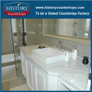 Hot Sale Marble Bathroom Countertops,Bathroom Vanity Tops,White Marble Bath Room Tops,Bar Tops Coffee Tables ,Bianco Carrara Custom Vanity Tops